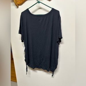 NWT Jockey Black T-shirt Microfiber Stretch Short sleeve side ruching 3x plus